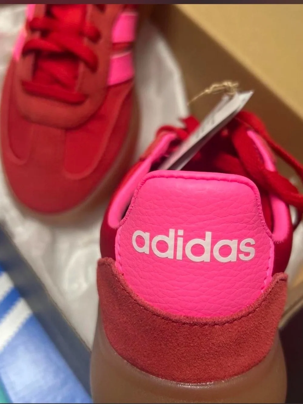 adidas Barreda Decode J Red with Pink Stripes Girls' Sneaker
